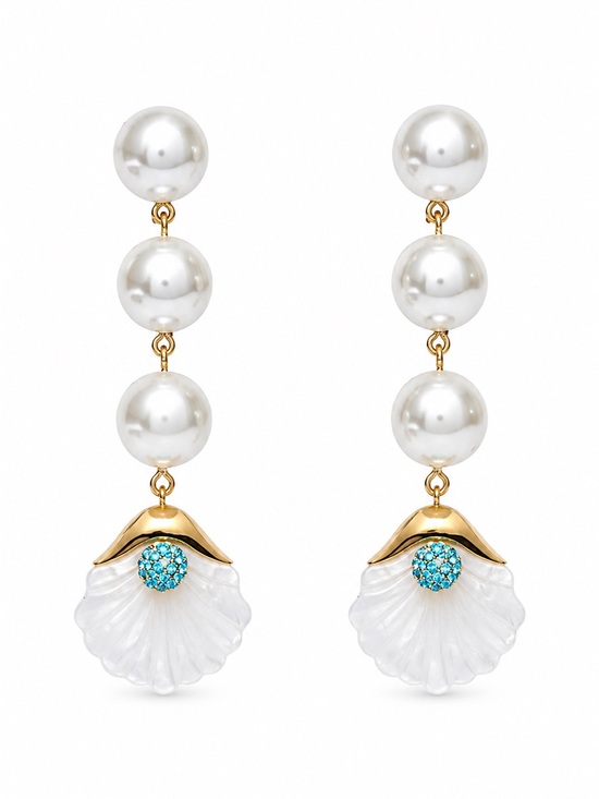 Lele Sadoughi Jewelry - Lele Sadoughi Shellina Pearl Linear Earring.